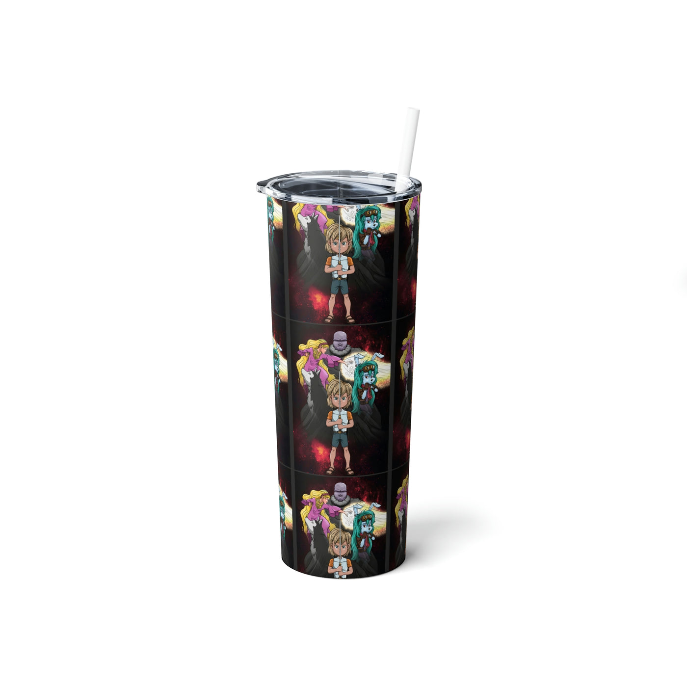 Icurus Finds His Power Skinny Steel Tumbler with Straw, 20oz